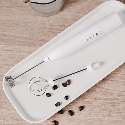 2 In 1 Electric Milk Frother Whisk Egg Beater Usb Rechargeable Coffee Blender Household Milk Shaker Mixer