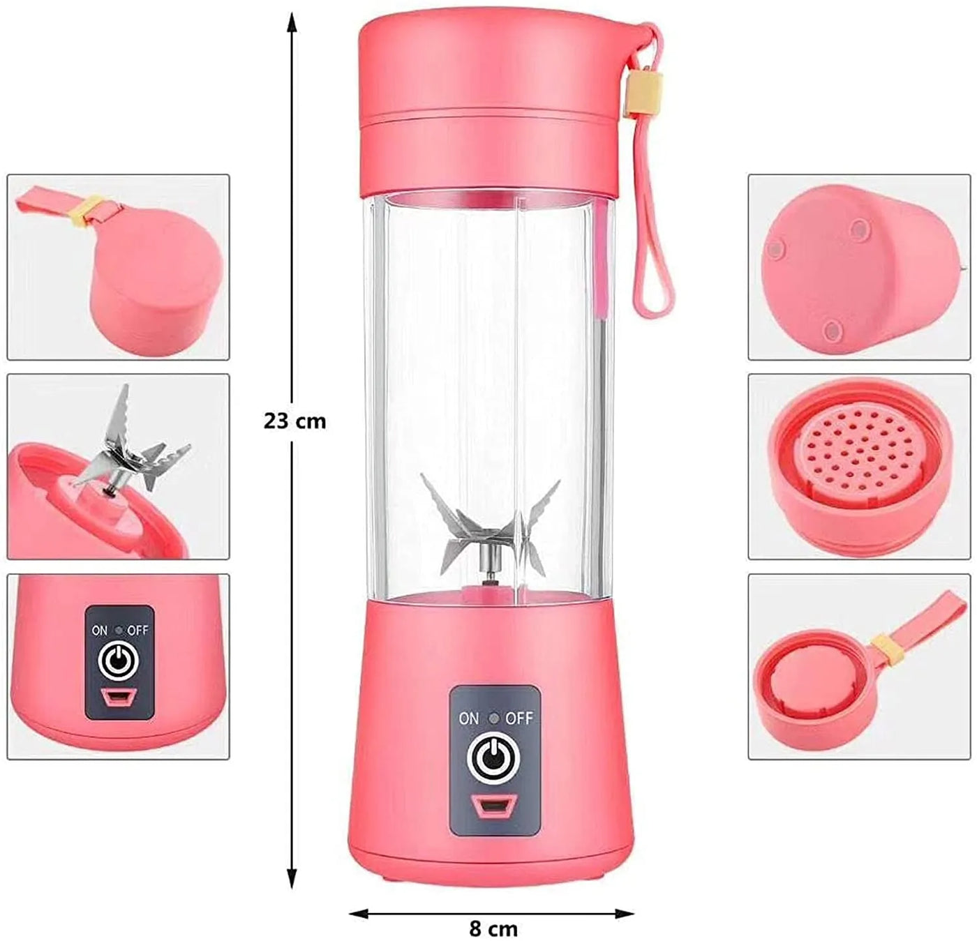 6 Blades Electric Blender Mini Portable Juicer Usb