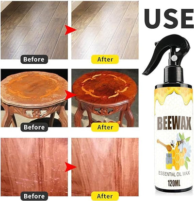 Beewax Spray (120ml) + Beewax 85g(wax) + Sponge Beeswax Furniture Polish And Cleaner