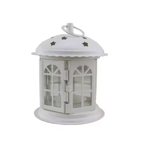 Antique Candle White Lantern Metal