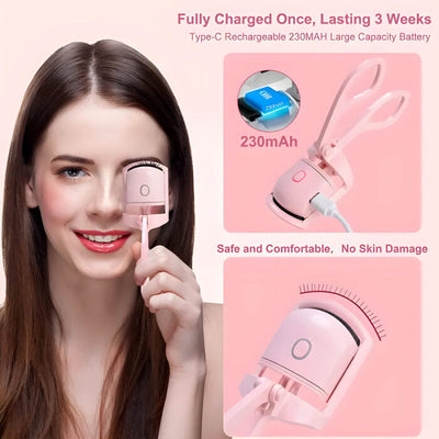 Compact and Rechargeable Mini Electric Eyelash Curler for Quick Long-Lasting Curling Ideal Tool for Women