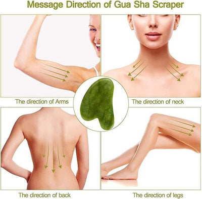 Jade Roller And Gua Sha Flawless Jade Roller With Guasha (marble Stone) Stimulates Healthier Skinet, Facial Roller For Skin, Jade Roller & Guasha Reduce Puffiness