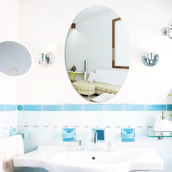 Oval Bathroom House Mirror Acrylic Wall Stickers 200×300