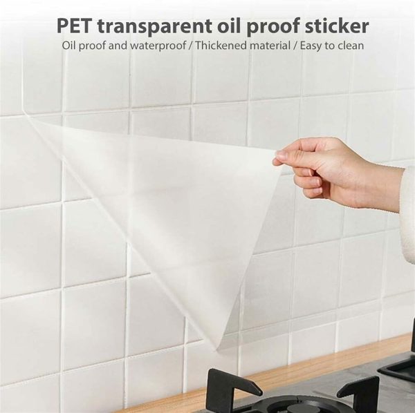 Transparent Kitchen Oil-proof Wall Sticker Heat-resistant Self-adhesive 200 X 60cm